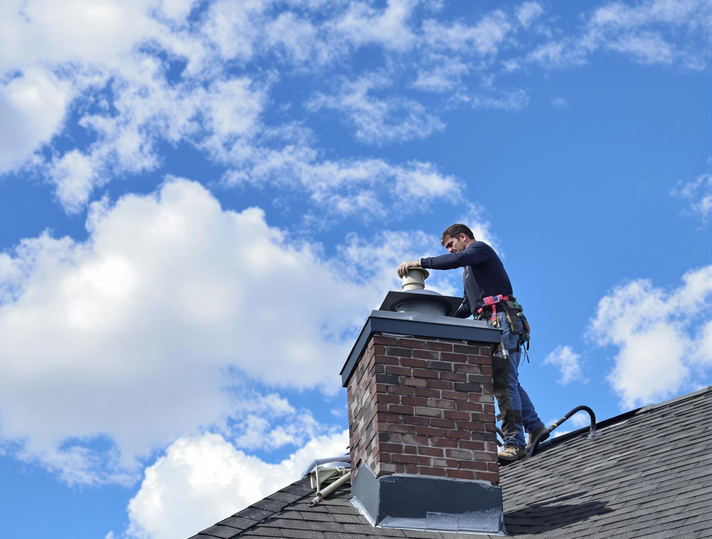 West Point Chimney Sweep installing a sturdy chimney cap in West Point, VA