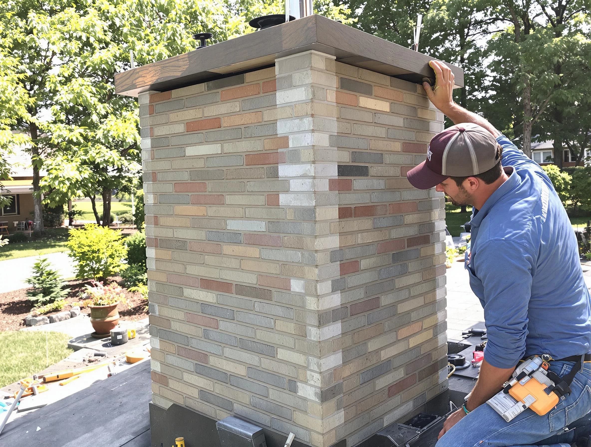 West Point Chimney Sweep completing a modern chimney remodel in West Point, VA