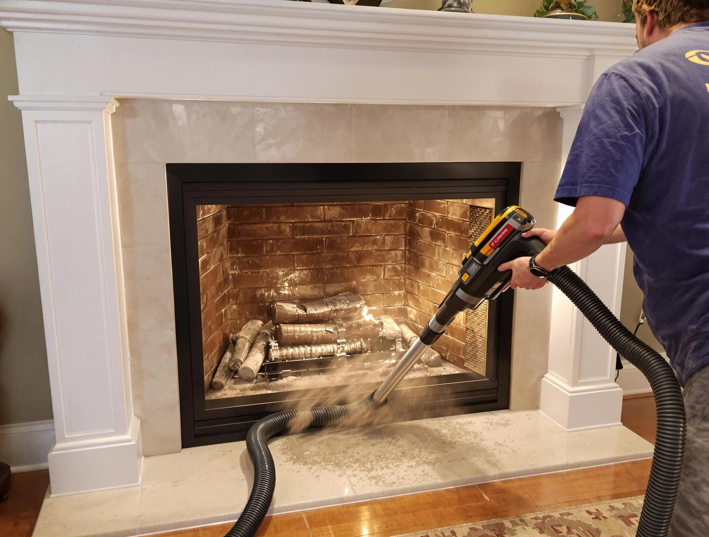 Fireplace cleaning performed by West Point Chimney Sweep in West Point, VA
