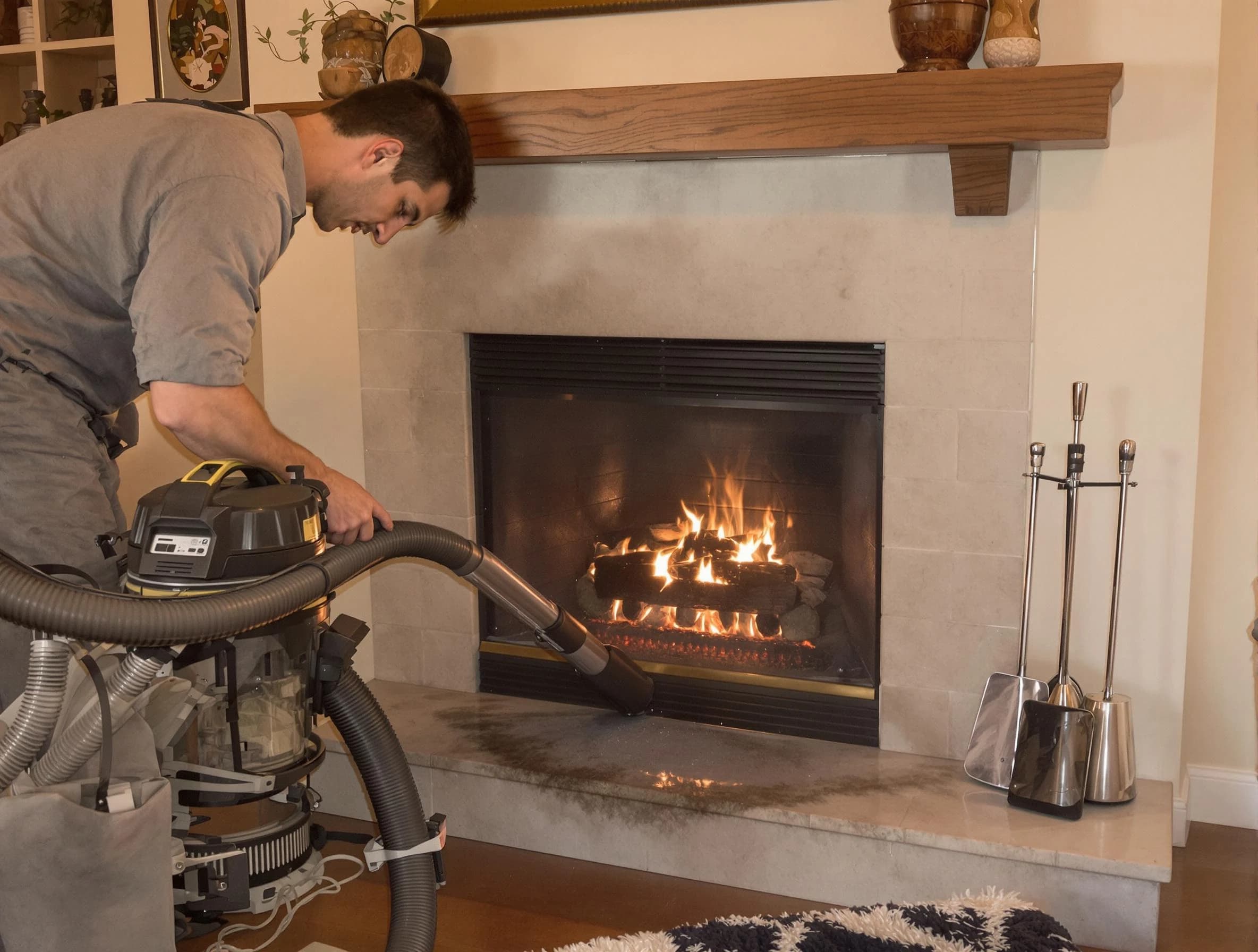 Routine fireplace upkeep by West Point Chimney Sweep in West Point, VA