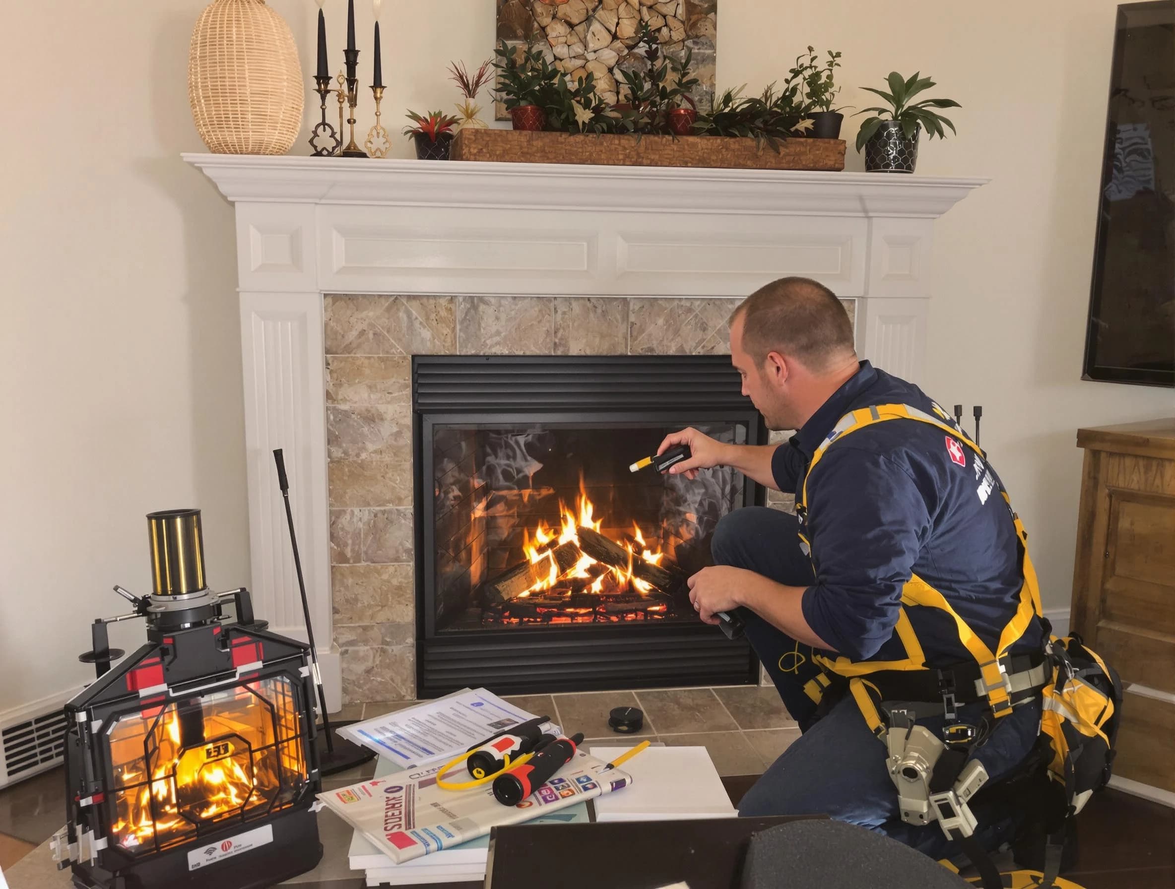Safety-focused fireplace inspection by West Point Chimney Sweep in West Point, VA