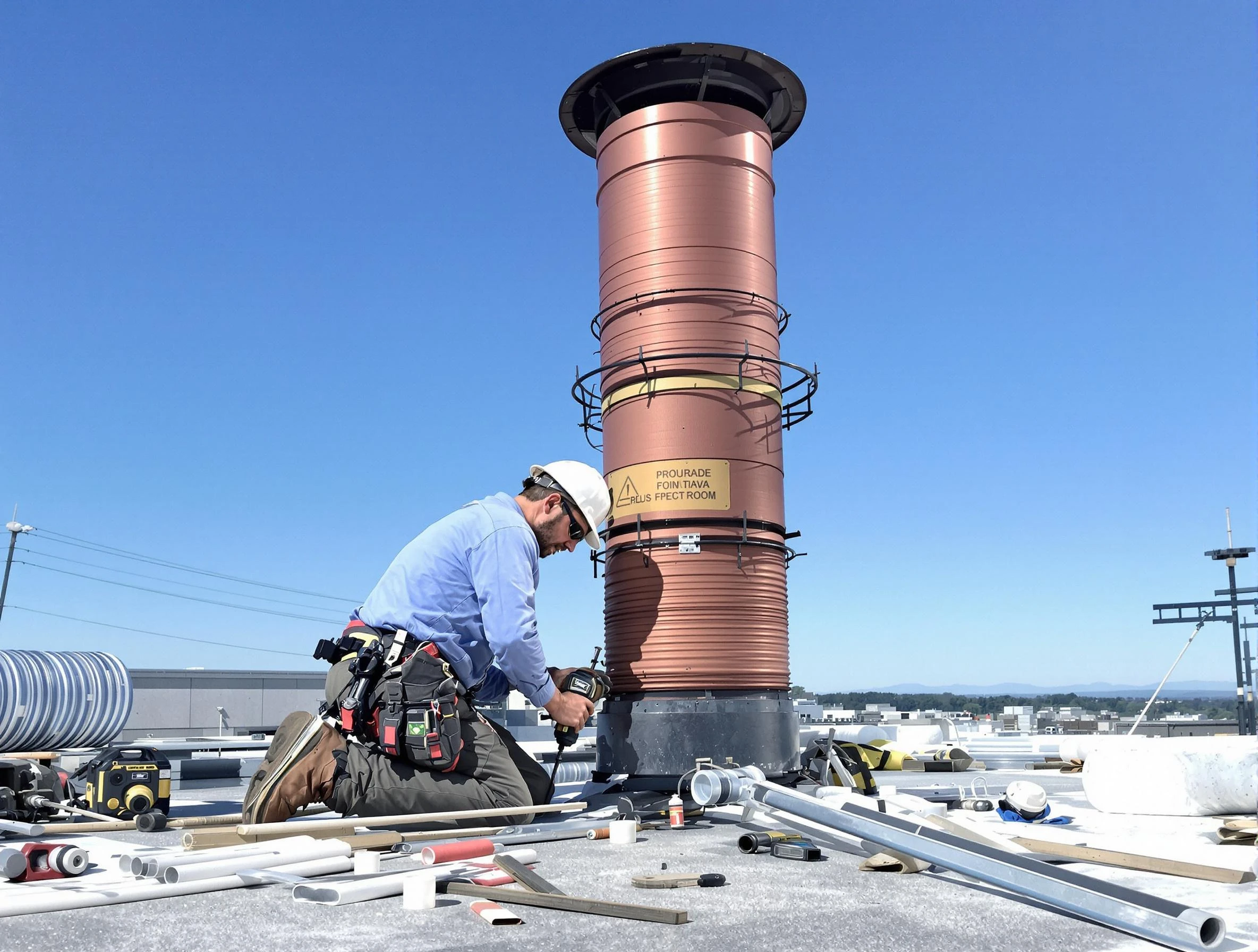 Installed chimney liner by West Point Chimney Sweep in West Point, VA