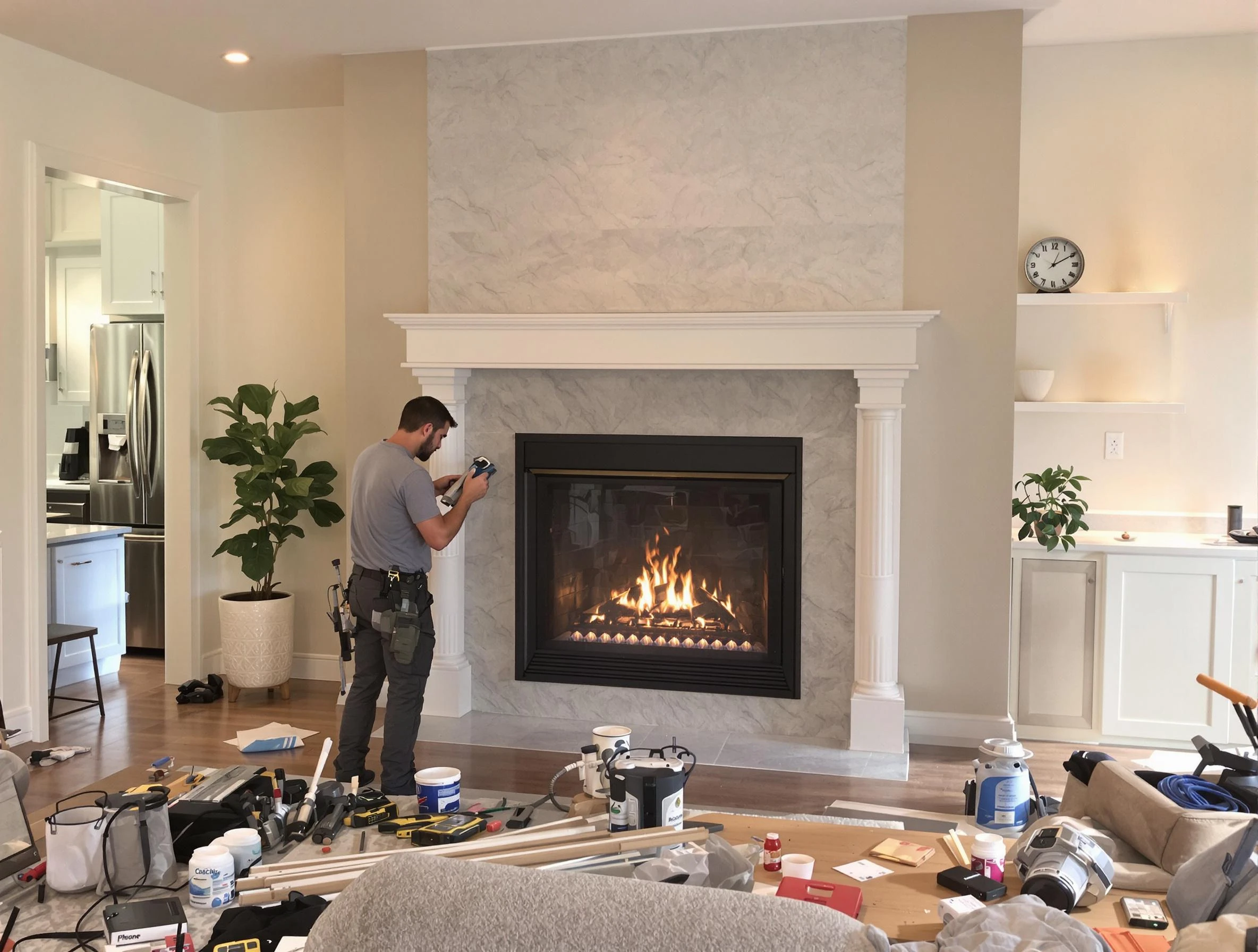 Newly installed fireplace by West Point Chimney Sweep in West Point, VA